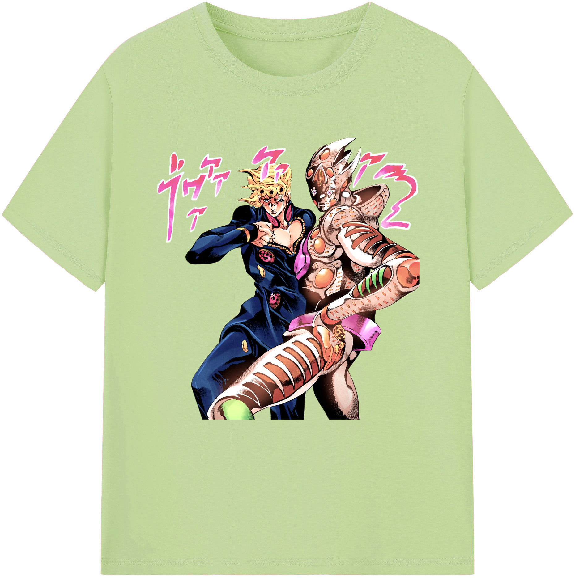 （画像用） ジョジョの奇妙な冒険 ジョルノ?ジョバァーナ JoJo's Bizarre Adventure Giorno Giovanna 綿100％半袖Tシャツ（フロントプリント）